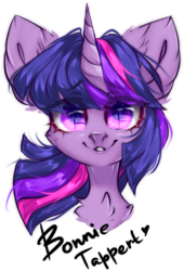 Size: 1181x1734 | Tagged: safe, artist:hydrargyrum, derpibooru import, twilight sparkle, pony, unicorn, collaboration, bust, collaboration:too many twilight, ear fluff, ears, female, looking at you, mare, neck fluff, portrait, simple background, transparent background