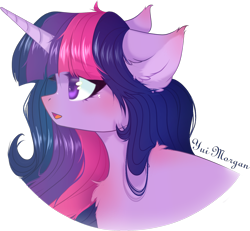 Size: 1454x1343 | Tagged: safe, artist:yui1morgan, derpibooru import, twilight sparkle, pony, unicorn, collaboration, bust, collaboration:too many twilight, ear fluff, ears, female, mare, portrait, simple background, solo, transparent background