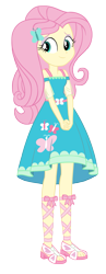 Size: 521x1344 | Tagged: safe, artist:invisibleink, derpibooru import, fluttershy, better together, equestria girls, clothes, dress, female, hairpin, shoes, simple background, solo, transparent background, vector