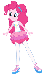 Size: 783x1354 | Tagged: safe, artist:invisibleink, derpibooru import, pinkie pie, better together, equestria girls, clothes, female, headband, pantyhose, simple background, sleeveless, solo, transparent background, vector