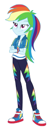 Size: 549x1344 | Tagged: safe, artist:invisibleink, derpibooru import, rainbow dash, better together, equestria girls, clothes, converse, crossed arms, female, shoes, simple background, smiling, smirk, sneakers, solo, transparent background, vector