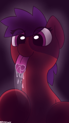 Size: 2160x3840 | Tagged: safe, artist:monycaalot, derpibooru import, oc, oc:mony caalot, earth pony, pony, abstract background, glass, licking, looking at you, solo, spittle, tongue, tongue out, wallpaper