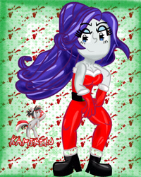 Size: 2400x3000 | Tagged: safe, artist:kamikiku, derpibooru import, rarity, equestria girls, christmas, clothes, costume, holiday, santa costume, solo