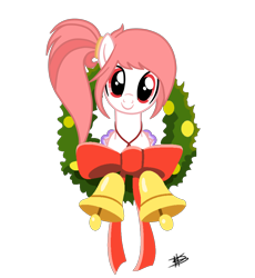 Size: 2764x3000 | Tagged: safe, artist:princessmoonsilver, derpibooru import, oc, oc:fire lynk, pegasus, pony, christmas wreath, female, mare, simple background, solo, transparent background, wreath