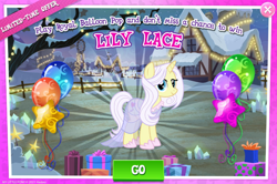 Size: 1036x688 | Tagged: safe, derpibooru import, lily lace, advertisement, costs real money, female, gameloft, mare, official