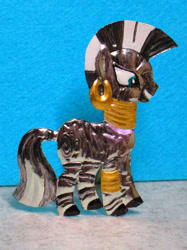 Size: 2018x2692 | Tagged: safe, alternate version, artist:malte279, derpibooru import, part of a set, zecora, zebra, craft, embossing, irl, metal foil, photo, relief