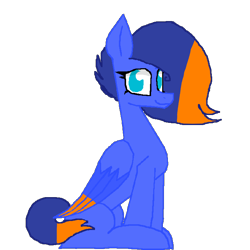 Size: 1400x1400 | Tagged: safe, artist:ponies and cuddles, artist:princessmoonlight, derpibooru import, oc, oc only, oc:blazing blue, pegasus, pony, 2022 community collab, blue eyes, blue fur, colored, cute, derpibooru community collaboration, digital art, feminine stallion, male, pegasus oc, simple background, solo, stallion, transparent background