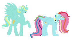 Size: 6838x3789 | Tagged: safe, artist:queenderpyturtle, derpibooru import, oc, oc only, oc:skye breeze, oc:sting ray, pegasus, pony, female, goggles, male, mare, simple background, stallion, transparent background