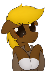Size: 2468x3774 | Tagged: safe, artist:superderpybot, oc, oc only, oc:acres, earth pony, pony, adorable face, big eyes, blonde, blonde mane, brown coat, cowboy hat, cute, earth pony oc, male, puss in boots, simple background, solo, stallion, transparent background