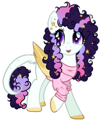 Size: 1164x1372 | Tagged: safe, artist:kyannepopys, derpibooru import, oc, oc only, bat pony, pony, base used, bat pony oc, bat wings, clothes, ethereal mane, eyelashes, female, mare, raised hoof, raised leg, simple background, smiling, solo, starry mane, transparent background, wings