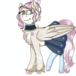 Size: 1500x1500 | Tagged: safe, artist:teonnakatztkgs, derpibooru import, oc, oc only, pegasus, pony, choker, clothes, dress, female, mare, pegasus oc, smiling, socks, solo