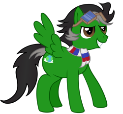 Size: 2300x2147 | Tagged: safe, artist:sweetielover, derpibooru import, oc, oc:trip away, pegasus, pony, 2022 community collab, clothes, derpibooru community collaboration, goggles, high res, male, scarf, simple background, solo, spread wings, stallion, transparent background, wings