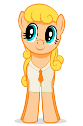 Size: 674x1021 | Tagged: safe, artist:xodok, derpibooru import, oc, oc only, earth pony, pony, series:ponyashnost, clothes, female, necktie, shirt, simple background, smiling, white background