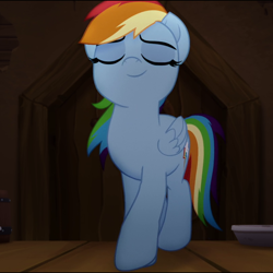 Size: 808x808 | Tagged: safe, derpibooru import, edit, edited screencap, screencap, rainbow dash, pegasus, pony, my little pony: the movie, cropped, cute, dashabetes, eyes closed, female, feminism, heroic, mare, time to be awesome