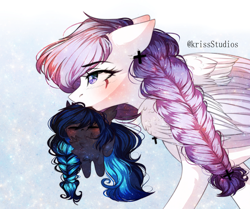 Size: 2992x2500 | Tagged: safe, artist:krissstudios, derpibooru import, oc, oc only, pegasus, pony, baby, baby pony, female, mare, mouth hold