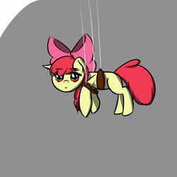 Size: 3000x3000 | Tagged: safe, artist:notten1, derpibooru import, apple bloom, earth pony, pony, female, filly, foal, puppet strings, solo, suspended