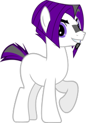 Size: 840x1200 | Tagged: safe, derpibooru import, oc, oc only, oc:aleister, earth pony, pony, 2022 community collab, blaze (coat marking), coat markings, derpibooru community collaboration, earth pony oc, eyebrows, eyelashes, facial hair, facial markings, full body, goatee, grin, male, purple eyes, raised hoof, raised leg, show accurate, simple background, smiling, solo, stallion, standing, tail, transparent background, two toned mane, two toned tail