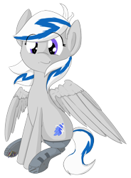 Size: 1428x1936 | Tagged: safe, artist:soccy, derpibooru import, oc, oc only, oc:lady lightning strike, pegasus, pony, 2022 community collab, cute, cybernetic legs, derpibooru community collaboration, simple background, solo, transparent background