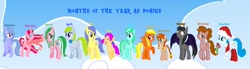 Size: 1280x355 | Tagged: safe, alicorn, earth pony, pegasus, unicorn, april, august, december, january, july, june, march, may, months, months of the year, november, october, september