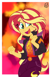 Size: 1375x2088 | Tagged: safe, artist:malevolentsamson, derpibooru import, sunset shimmer, better together, equestria girls, solo