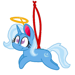 Size: 500x500 | Tagged: safe, artist:mlpfan3991, derpibooru import, trixie, pony, unicorn, christmas, halo, holiday, ornament, smiling, solo