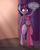 Size: 1600x2000 | Tagged: safe, artist:plaguemare, derpibooru import, twilight sparkle, unicorn twilight, semi-anthro, unicorn, bangs, belly button, belly dancer, bipedal, bra, clothes, crop top bra, dialogue, female, jewelry, looking sideways, looking to side, looking to the left, mare, smiling, solo, speech bubble, underwear