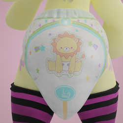 Size: 1920x1920 | Tagged: safe, artist:hodgepodgedl, derpibooru import, fluttershy, g4, 3d, 4k, blender, diaper, diaper fetish, fetish, looking back, poofy diaper