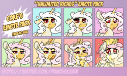 Size: 2224x1334 | Tagged: safe, artist:cocaine, derpibooru import, oc, oc:princess coke, alicorn, zebra, crown, emoji, gold, jewelry, looking at you, regalia, smiling, tiara, zebra alicorn