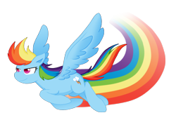 Size: 2000x1449 | Tagged: safe, artist:voxaro, derpibooru import, rainbow dash, pegasus, pony, female, flying, mare, rainbow trail, simple background, smiling, solo, transparent background