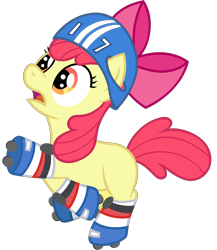 Size: 2500x2880 | Tagged: safe, artist:wildtiel, derpibooru import, apple bloom, earth pony, pony, female, filly, foal, helmet, roller skates, simple background, transparent background