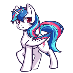 Size: 3120x3120 | Tagged: safe, artist:蜗牛, derpibooru import, oc, oc:trickie starscape, oc:星夜流光, alicorn, pony, 2022 community collab, alicorn oc, derpibooru community collaboration, horn, male, simple background, solo, stallion, transparent background, wings