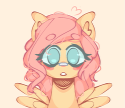 Size: 637x551 | Tagged: safe, artist:nightstellarsentry, derpibooru import, fluttershy, pegasus, pony, beanbrows, bust, cute, daaaaaaaaaaaw, eyebrows, eyebrows visible through hair, female, full face view, heart, looking at you, mare, no pupils, open mouth, pastel colors, portrait, shyabetes, solo, spread wings, wings