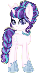 Size: 576x1044 | Tagged: safe, artist:fantarianna, derpibooru import, oc, oc only, pony, unicorn, braid, braided tail, eyelashes, female, hoof shoes, horn, looking at you, mare, side view, simple background, smiling, smiling at you, solo, transparent background, unicorn oc