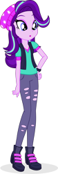 Size: 734x2174 | Tagged: safe, artist:dustinwatsongkx, derpibooru import, starlight glimmer, equestria girls, mirror magic, spoiler:eqg specials, beanie, clothes, hat, pants, ripped pants, simple background, solo, torn clothes, transparent background, vector