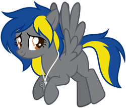 Size: 1024x878 | Tagged: safe, artist:pegasski, derpibooru import, oc, oc only, oc:strikeout, pegasus, pony, base used, brown eyes, female, flying, full body, mare, outline, pegasus oc, show accurate, simple background, smiling, solo, spread wings, tail, transparent background, two toned mane, two toned tail, whistle, white outline, wings