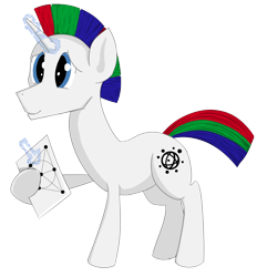 Size: 1768x1908 | Tagged: safe, artist:soccy, derpibooru import, oc, oc:journal, oc:journal.pone, unicorn, 2022 community collab, derpibooru community collaboration, fano plane, math, plos one, solo