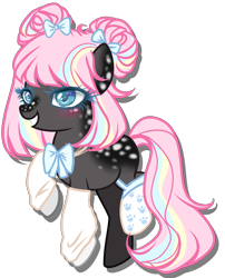 Size: 2100x2600 | Tagged: safe, artist:kyannepopys, derpibooru import, oc, oc only, earth pony, pony, base used, blushing, bow, clothes, earth pony oc, eyelashes, female, hair bow, mare, simple background, smiling, socks, transparent background