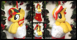 Size: 3345x1754 | Tagged: safe, artist:peruserofpieces, derpibooru import, sunset shimmer, pony, unicorn, christmas, christmas stocking, cute, female, garland, happy, holiday, holly, horn, looking at you, mare, peruserofpieces is trying to murder us, smiling, solo