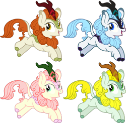 Size: 1806x1768 | Tagged: safe, anonymous artist, derpibooru import, autumn blaze, autumn, recolor, seasons, simple background, spring, summer, transparent background, vector, winter