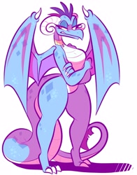Size: 2744x3500 | Tagged: safe, artist:puddingandp1, derpibooru import, princess ember, anthro, digitigrade anthro, dragon, unguligrade anthro, breasts, choker, dragoness, eyelashes, featureless breasts, featureless crotch, female, lizard breasts, simple background, solo, spread wings, standing, tail, unamused, white background, wings