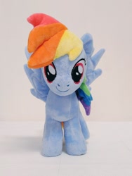 Size: 768x1024 | Tagged: safe, artist:nekokevin, derpibooru import, rainbow dash, original species, looking at you, photo, plush pony, plushie, smiling, solo