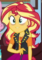 Size: 559x790 | Tagged: safe, derpibooru import, screencap, sunset shimmer, equestria girls, equestria girls series, holidays unwrapped, spoiler:eqg series (season 2), blizzard or bust, cropped, solo