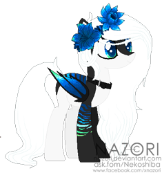 Size: 440x469 | Tagged: safe, artist:nazori, derpibooru import, oc, oc only, bat pony, pony, base used, bat pony oc, bat wings, choker, floral head wreath, flower, rose, simple background, solo, transparent background, wings