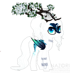 Size: 536x560 | Tagged: safe, artist:nazori, derpibooru import, oc, oc only, bat pony, pony, antlers, base used, bat pony oc, bat wings, choker, flower, simple background, solo, transparent background, wings