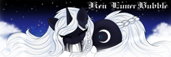 Size: 1500x500 | Tagged: safe, artist:ladylunerbubble, derpibooru import, oc, pony, unicorn, solo