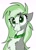 Size: 2181x2994 | Tagged: safe, artist:fenixdust, derpibooru import, oc, oc:emerald stonesetter, earth pony, pony, bust, chest fluff, choker, cute, ears, female, floppy ears, gray coat, green choker, green eyes, jewelry, looking at something, mare, necklace, raised eyebrow, simple background, solo, white background