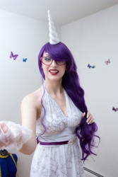 Size: 1066x1600 | Tagged: artist needed, safe, derpibooru import, rarity, human, clothes, cosplay, costume, irl, irl human, photo, rarity's glasses, solo