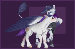 Size: 1280x832 | Tagged: safe, artist:copshop, derpibooru import, oc, oc only, earth pony, hybrid, zony, colored wings, female, mare, two toned wings, wings