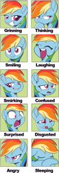 Size: 530x1541 | Tagged: safe, artist:rated-r-ponystar, derpibooru import, rainbow dash, pony, collage, expressions, female, mare, sketch, sleeping, solo