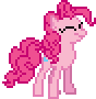 Size: 88x90 | Tagged: safe, artist:deathpwny, derpibooru import, pinkie pie, earth pony, pony, party of one, animated, dancing, desktop ponies, gif, pixel art, smiling, solo, sprite